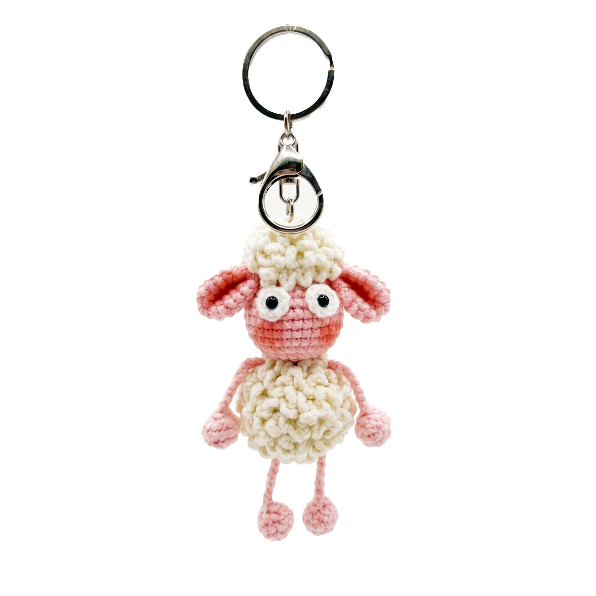 Hand-Knitted Crochet Keychain - Textured Fabric Bag Accessory for Keys & Backpacks, Functional Daily Organizer(SHAUN)