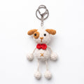 Hand-Knitted Crochet Keychain - Textured Fabric Bag Accessory for Keys & Backpacks, Functional Daily Organizer(Dog)