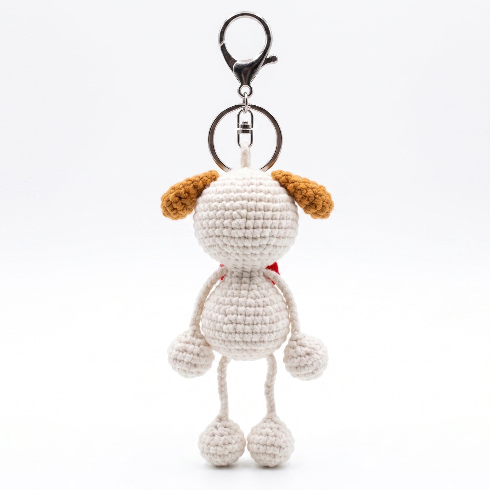 Hand-Knitted Crochet Keychain - Textured Fabric Bag Accessory for Keys & Backpacks, Functional Daily Organizer(Dog)