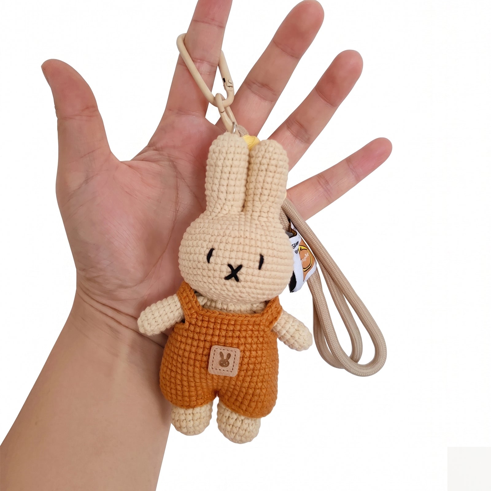 Hand-Knitted Crochet Keychain - Textured Fabric Bag Accessory for Keys & Backpacks, Functional Daily Organizer(MIFFY)