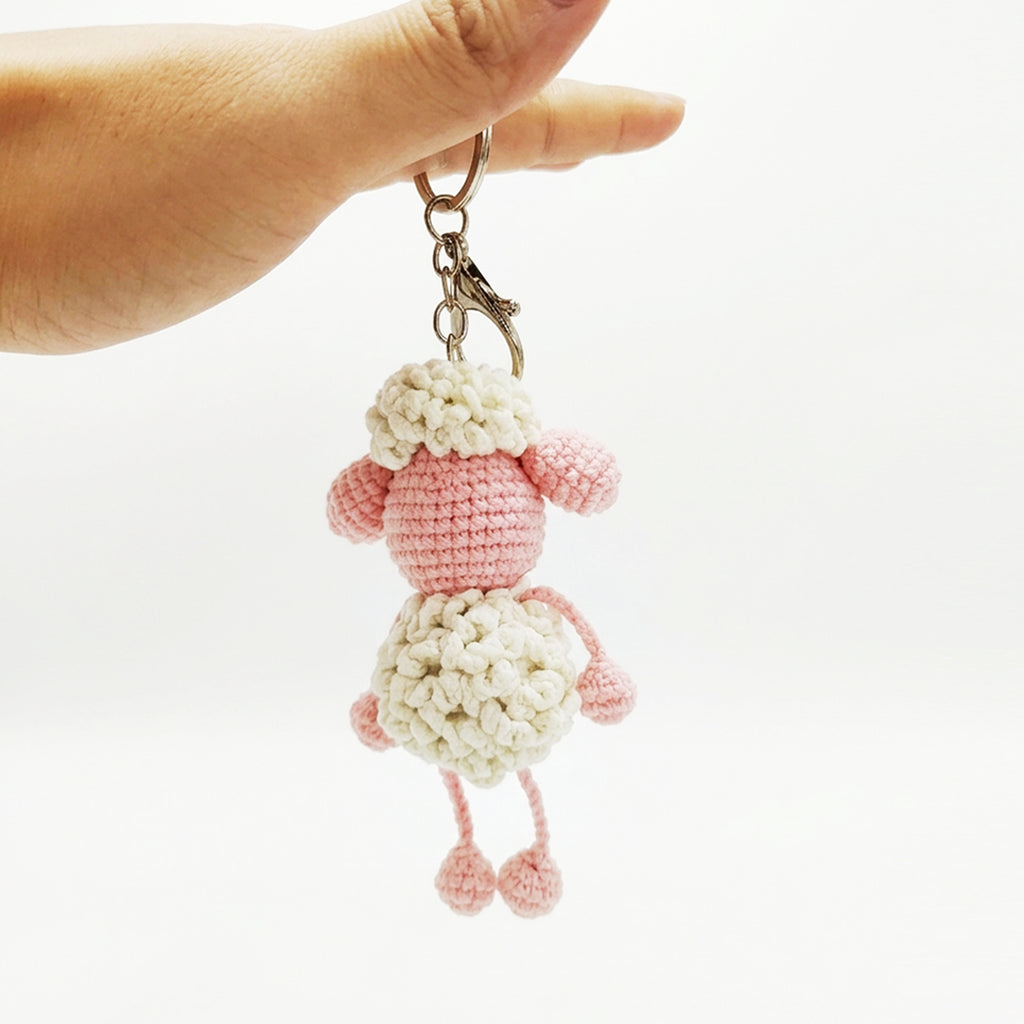 Hand-Knitted Crochet Keychain - Textured Fabric Bag Accessory for Keys & Backpacks, Functional Daily Organizer(SHAUN)