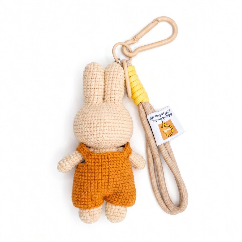 Hand-Knitted Crochet Keychain - Textured Fabric Bag Accessory for Keys & Backpacks, Functional Daily Organizer(MIFFY)