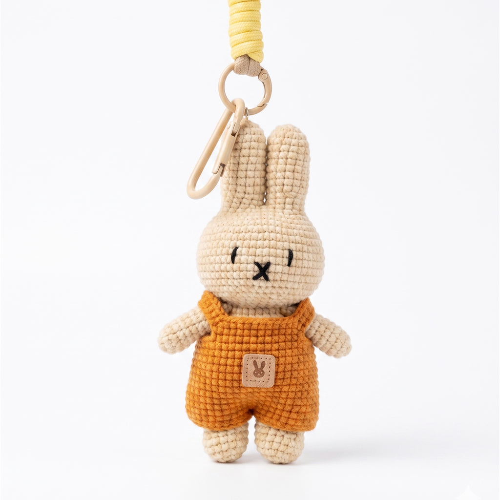 Hand-Knitted Crochet Keychain - Textured Fabric Bag Accessory for Keys & Backpacks, Functional Daily Organizer(MIFFY)
