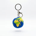 Hand-Knitted Crochet Keychain - Textured Fabric Bag Accessory for Keys & Backpacks, Functional Daily Organizer(Earth)