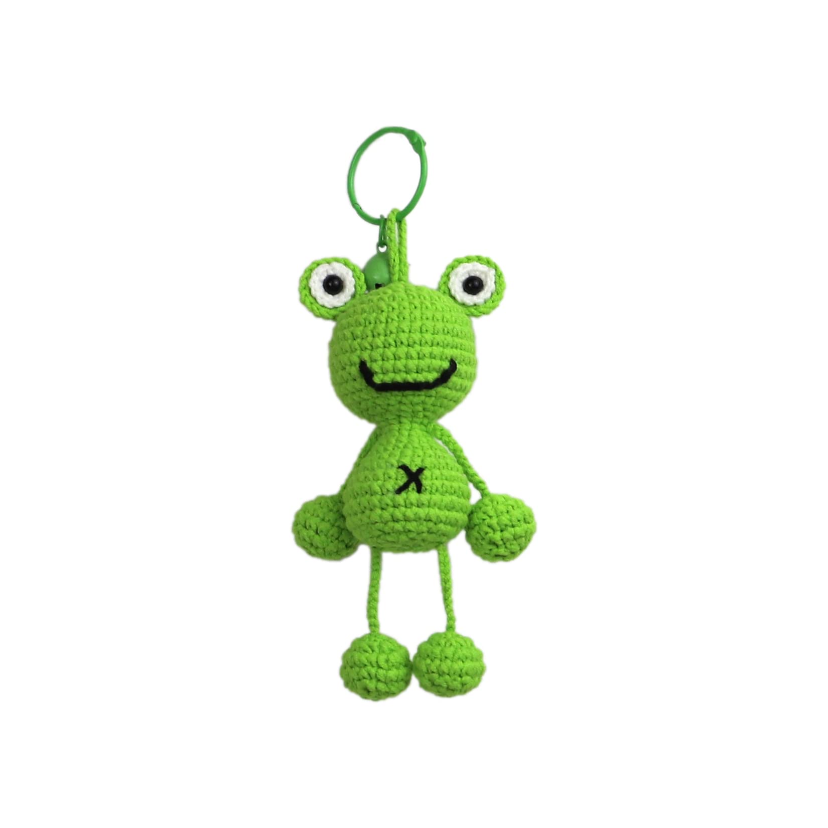 Hand-Knitted Crochet Keychain - Textured Fabric Bag Accessory for Keys & Backpacks, Functional Daily Organizer(Dangle-legged Duck)
