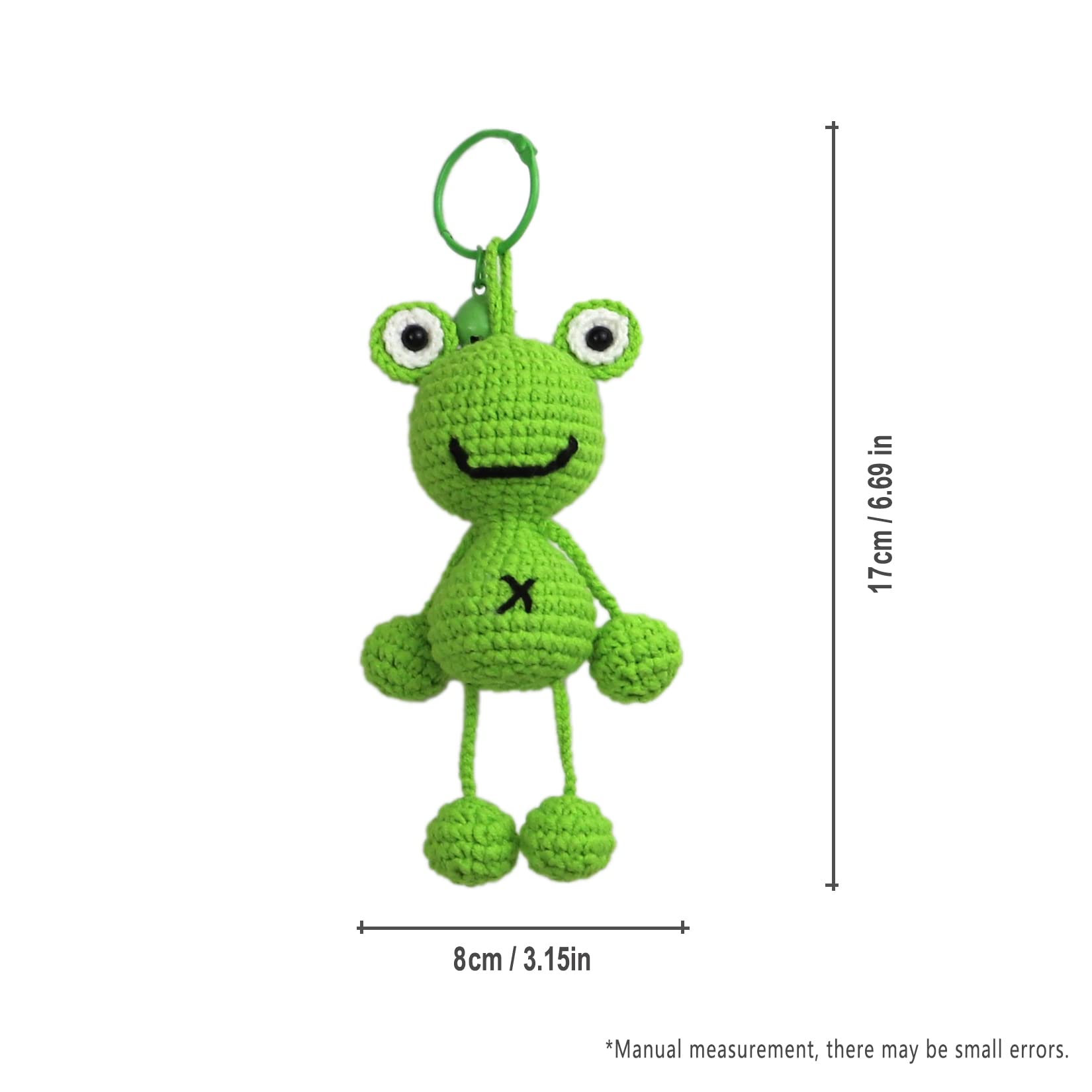 Hand-Knitted Crochet Keychain - Textured Fabric Bag Accessory for Keys & Backpacks, Functional Daily Organizer(Dangle-legged Bunny)