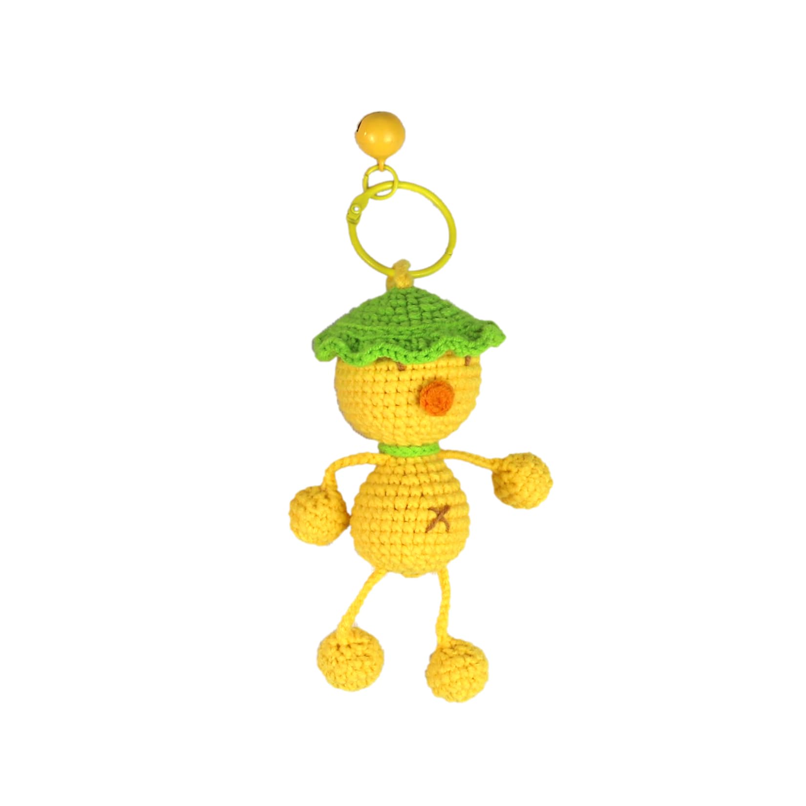 Hand-Knitted Crochet Keychain - Textured Fabric Bag Accessory for Keys & Backpacks, Functional Daily Organizer(Dangle-legged Bunny)